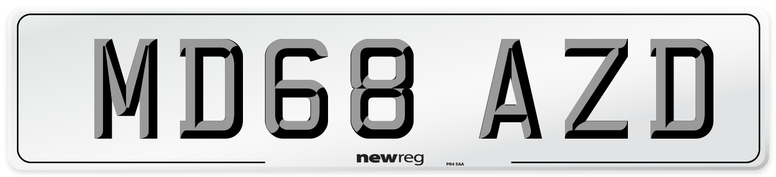 MD68 AZD Number Plate from New Reg